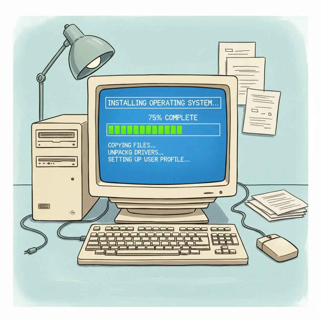 Computadorá siendo formateada.